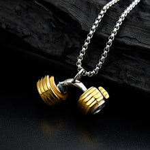 Load image into Gallery viewer, GUNGNEER Dumbbell Pendant Necklace Stainless Steel Sport Gym Fitness Barbell Jewelry Men Women