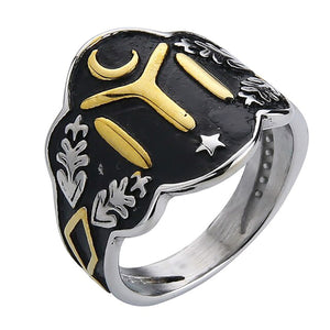 GUNGNEER Kayi Star Moon Islam Ring Stainless Steel Arabic Jewelry Accessory For Men