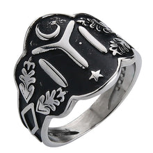 Load image into Gallery viewer, GUNGNEER Kayi Star Moon Islam Ring Stainless Steel Arabic Jewelry Accessory For Men