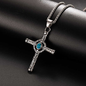 GUNGNEER Stainless Steel Knight Templar Crusade Cross Sword Necklace with Ring Jewelry Set