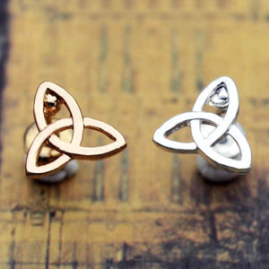 GUNGNEER Celtic Knot Triquetra Trinity Love Stud Earrings Stainless Steel Jewelry for Men Women