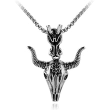 Load image into Gallery viewer, GUNGNEER Satan Ram Skull Pendant Necklace Satanic Devil Goat Jewelry Accessory For Men