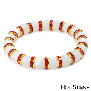HoliStone Pure Natural Stone with Rhinestone Trendy Bracelet for Women and Men