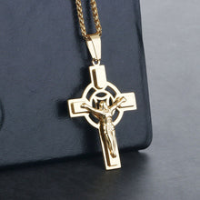 Load image into Gallery viewer, GUNGNEER Jesus Necklace Stainless Steel Cross Pendant Jewelry Accessory For Men Women