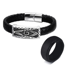 Load image into Gallery viewer, GUNGNEER Freemasons Bracelet Affordable Silicone Rubber Ring For Men Jewelry Set