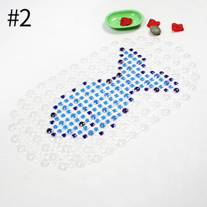 2TRIDENTS Non-Slip Suction Cup Bathrub Mat Washable Foldable Bath Math Safety for Bathroom Household and More (Style1, 63x35cm)