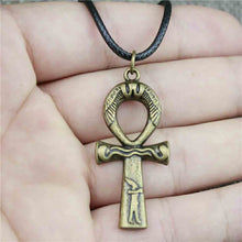 Load image into Gallery viewer, GUNGNEER Egypt Ankh Cross Pendant Leather Chain Necklace Keychain Souvenir Jewelry Set Gift