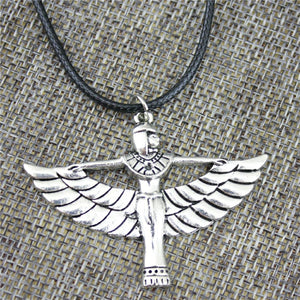 GUNGNEER Egypt Godness Necklace Egyptian Pyramid Rope Chain Horus Eye Key Chain Jewelry Set