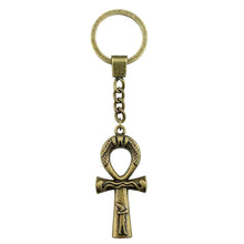 Load image into Gallery viewer, GUNGNEER Egypt Ankh Cross Pendant Leather Chain Necklace Keychain Souvenir Jewelry Set Gift