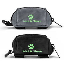Load image into Gallery viewer, 2TRIDENTS Waste Poop Bags for Pet Dog Cat Travel Pet Dispenser Waste Dog Puppy Pick-Up Bags Poop Bag Holder Hook Pouch (XS, Black)