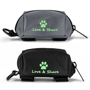 2TRIDENTS Waste Poop Bags for Pet Dog Cat Travel Pet Dispenser Waste Dog Puppy Pick-Up Bags Poop Bag Holder Hook Pouch (XS, Black)