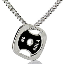 Load image into Gallery viewer, GUNGNEER Stainless Steel Weight Plate Pendant Necklace Gym Workout Fitness Strength Jewelry