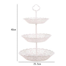Load image into Gallery viewer, 2TRIDENTS Dessert Display Stand White 3 Layer The Minimal Decorative Tray Inside Storage Space