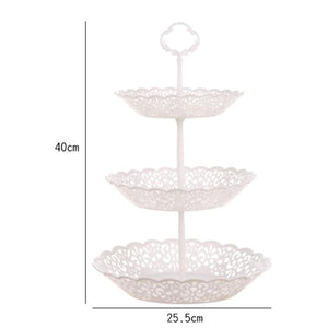 2TRIDENTS Dessert Display Stand White 3 Layer The Minimal Decorative Tray Inside Storage Space