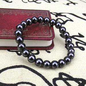 HoliStone Hematite Stone Beads Bracelet ? Anxiety Stress Relief Yoga Beads Bracelets Chakra Healing Crystal Bracelet for Women and Men
