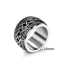 Load image into Gallery viewer, GUNGNEER Stainless Steel Irish Celtic Knot Punk Band Ring Jewelry Accessories Men Women