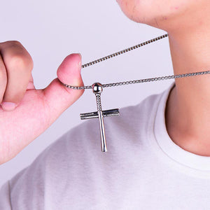 GUNGNEER Christian Cross Necklace Jesus Pendant Accessory Jewelry Gift For Men Women
