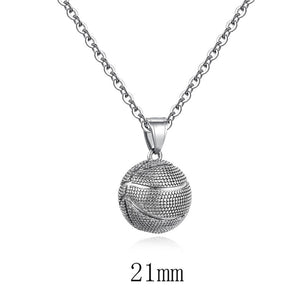 GUNGNEER Basketball Necklace Stainless Steel Ball Hip Hop Chain Jewelry For Boys Girls