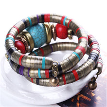 Load image into Gallery viewer, HoliStone Boho Bracelet Multicolor Stretch Lucky Charm Bracelet with Natural Stone for Women and Men