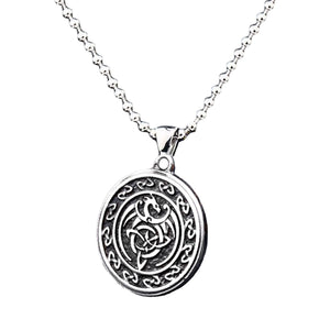 GUNGNEER Celtic Knot Dragon Trinity Pendant Necklace Stainless Steel Jewelry for Men Women