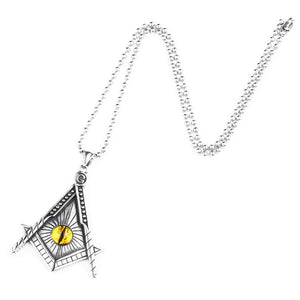 GUNGNEER The All Seeing Eye Masonic Pendant Necklace Leather Stainless Steel Accessories For Men