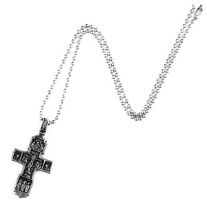 GUNGNEER Stainless Steel Christ Cross Pendant Necklace Jesus Accessory Jewelry Gift For Men