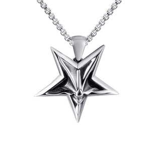 GUNGNEER Pentagram Necklace Baphomet Goat Demon Devil Symbol Chain Jewelry Gift For Men