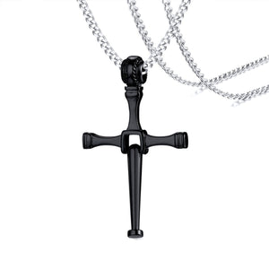 GUNGNEER Stainless Steel Rotable Cross Necklace Christian Pendant Jewelry Gift For Men Women