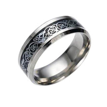 Load image into Gallery viewer, GUNGNEER Stainless Steel Celtic Knot Dragon Band Ring Jewelry Accessories for Men Women