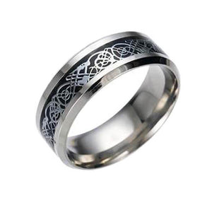 GUNGNEER Stainless Steel Celtic Knot Dragon Band Ring Jewelry Accessories for Men Women