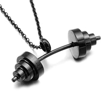 Load image into Gallery viewer, GUNGNEER Gym Barbell Pendant Necklace Stainless Steel Sport Fitness Jewelry for Men Women