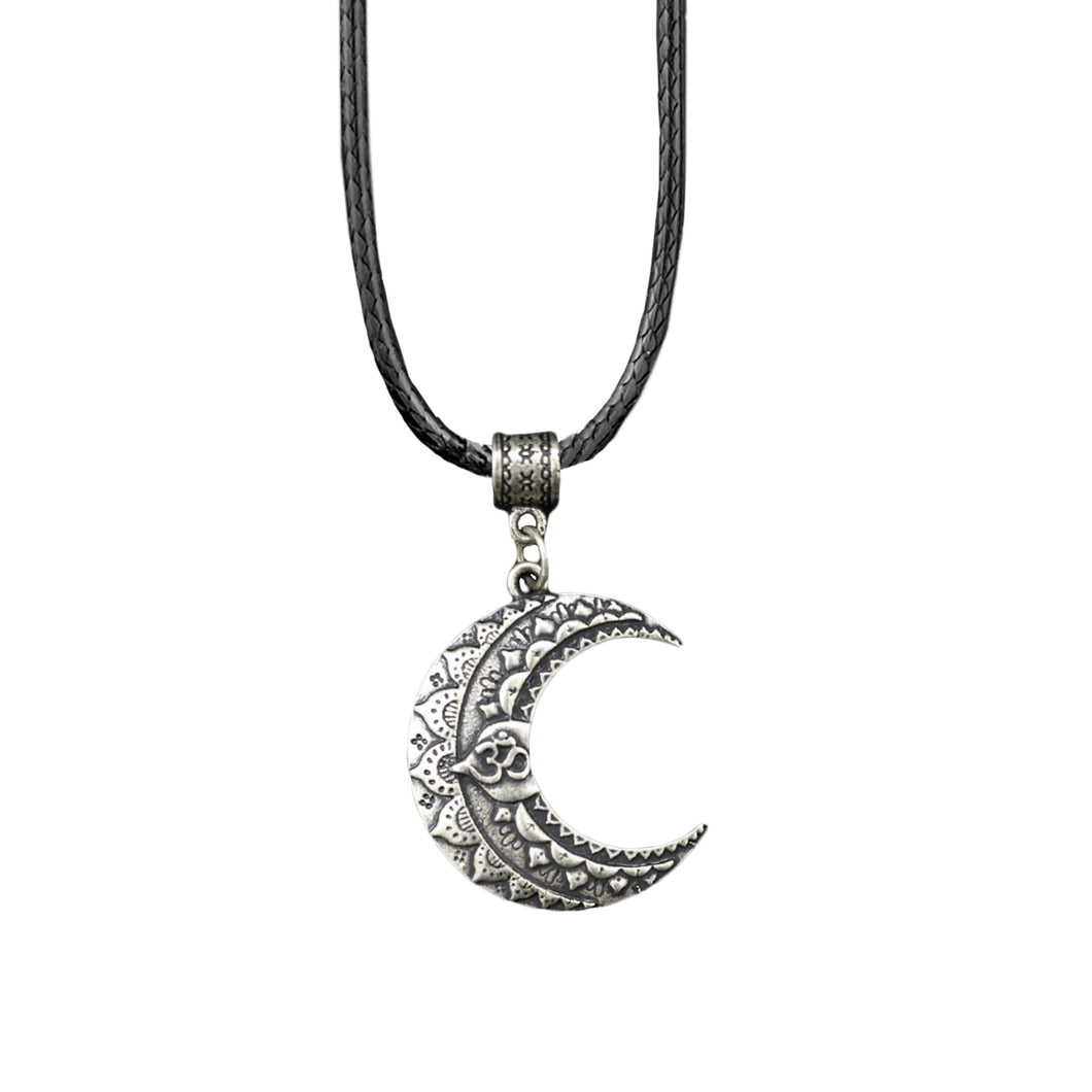 GUNGNEER Moon Mandala Lotus Flower Necklace Namaste Jewelry Accessory For Men Women