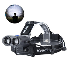 Load image into Gallery viewer, 2TRIDENTS Outdoor Strong Light Headlamp LED Durable USB Charging For Caving, Patrolling, Camping, Hunting, Hiking, Self-defense, Night Riding And More