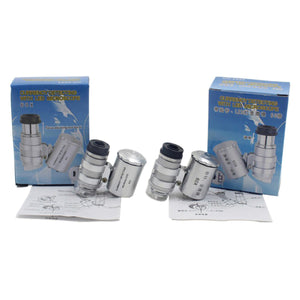 2TRIDENTS 60X Microscope LED Lamp Lights - Handheld Mini Pocket LED Loupe Magnifier