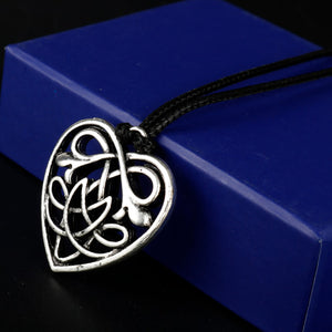 GUNGNEER Celtic Knot Triquetra Irish Heart Necklace Hair Pin Brooch Jewelry Accessories Set