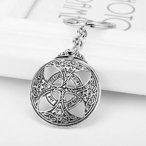 GUNGNEER Celtic Knot Irish Infinite Scandinavian Pendant Necklace Cross Key Chain Jewelry Set