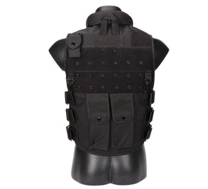 2TRIDENTS Police Tactical Vest Military - Vest for CS Game Paintball Airsoft Camping Hunnting Vest Military Equipment (BK)