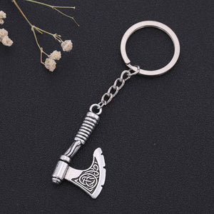 GUNGNEER Triquetra Celtic Knot Unicorn Pendant Necklace Axe Key Chain Jewelry Set Men Women