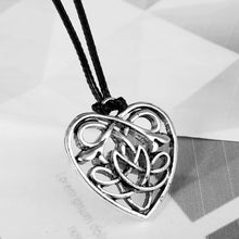 Load image into Gallery viewer, GUNGNEER Celtic Knot Triquetra Irish Heart Necklace Hair Pin Brooch Jewelry Accessories Set