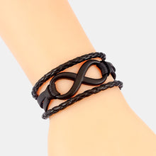Load image into Gallery viewer, GUNGNEER Celtic Triquetra Knot Charm Choker Leather Infinity Bracelet Jewelry Set Men Women