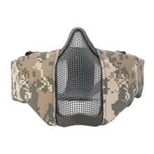 Load image into Gallery viewer, 2TRIDENTS Metal Steel Net Mesh Mask - Half Face Mask for Hunting, Outdoor Sport, Cycling, Motorcycling, ATV, Jet Skiing, Airsoft, Paintball, CS and More (01)