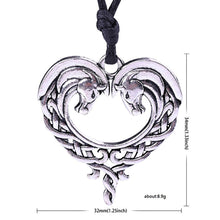 Load image into Gallery viewer, ENXICO Celtic Knot Horse Couple Heart Shape Amulet Pendant Necklace ? Silver Color ? Irish Celtic Jewelry