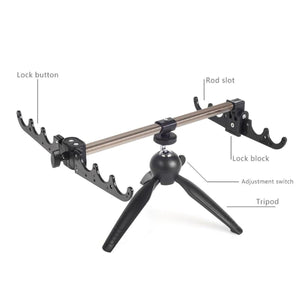 2TRIDENTS Winter Aluminum Alloy Portable Folding Fishing Rod Camera Tripod - Suitable for Different Types of Fishing Rods