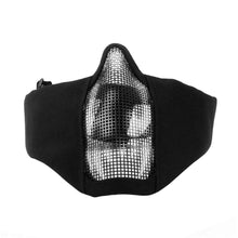 Load image into Gallery viewer, 2TRIDENTS Metal Steel Net Mesh Mask - Half Face Mask for Hunting, Outdoor Sport, Cycling, Motorcycling, ATV, Jet Skiing, Airsoft, Paintball, CS and More (01)