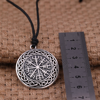 ENXICO Vegvisir Viking Compass Pendant Necklace with Celtic Knot Circle Surrounding ? Bronze Color ? Nordic Scandinavian Viking Jewelry