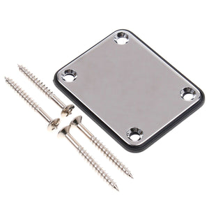 2TRIDENTS Chrome Neck Plate for Guitar Electric Guitar Replacement Neckplate with Mounting Screws