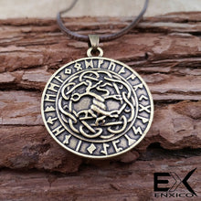Load image into Gallery viewer, ENXICO Yggdrasil The Tree of Life Pendant Necklace with Rune Circle Surrounding ? Norse Scandinavian Viking Jewelry ? Bronze Plated