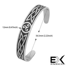 Load image into Gallery viewer, ENXICO Adjustable Triskele Spiral Bangle Bracelet with Celtic Knot Pattern? 316L Stainless Steel ? Irish Celtic Jewelry