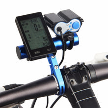 Load image into Gallery viewer, 2TRIDENTS Bike Handleabar Extender Bicycle Support Holder for Flashlight Speedometer Cycling Activities (Black Carbon)