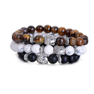 HoliStone Classic Natural Stone Bracelet with Elephant/Buddha ? Anxiety Stress Relief Yoga Meditation Energy Balancing Lucky Charm for Women and Men